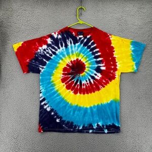 FREEZE Brand Tie Dye T-Shirt Adult Large Multi-Color Spiral Swirl Boho Grunge